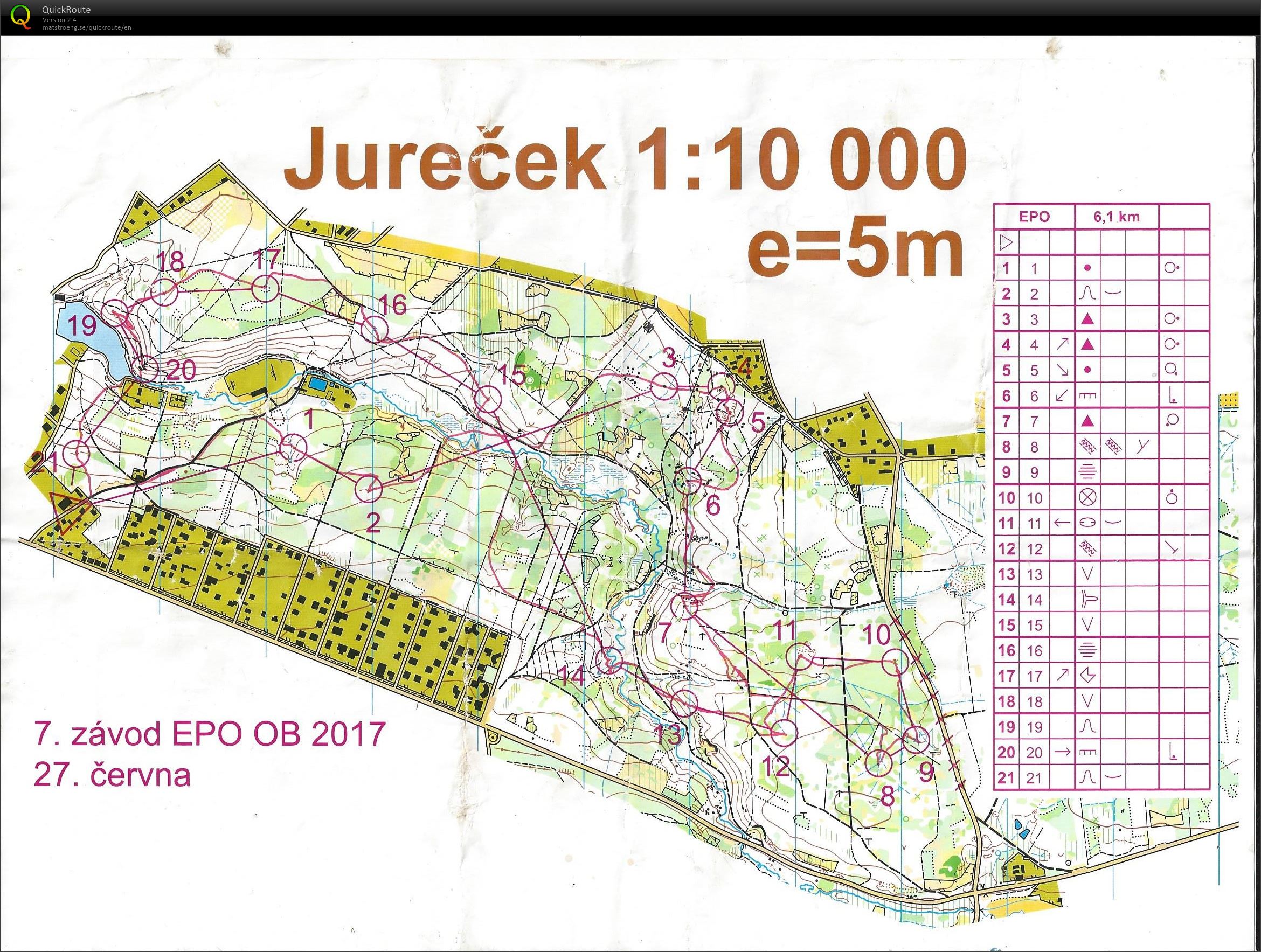 7 závod EPO OB - 2017 / Jureček (27-06-2017)