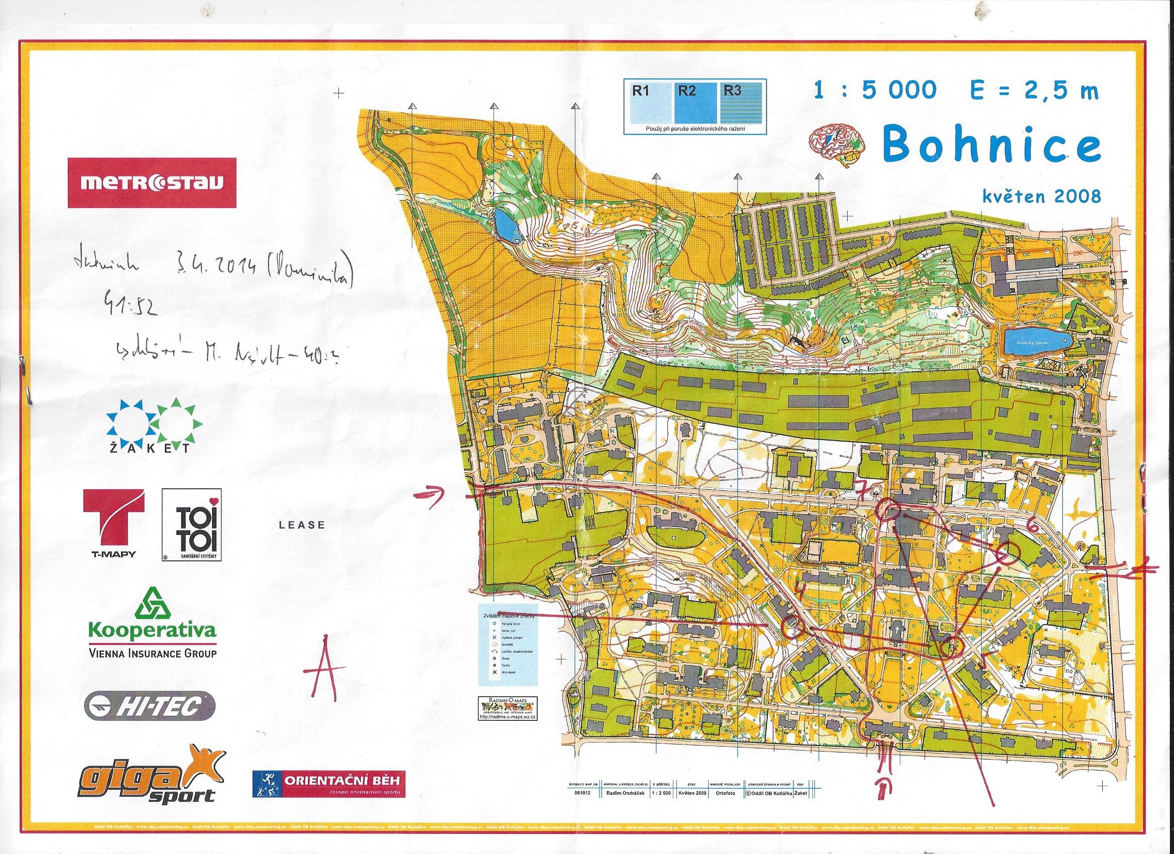 Trénink Bohnice - mapa 2 (03-04-2014)